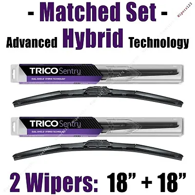 Matched Set 2 Hybrid Wipers 18 +18  Trico Sentry Wiper Blades 77-79 - 32-180/180 • $22.46