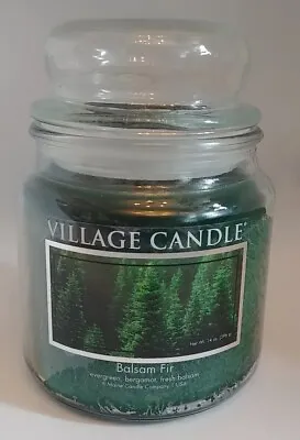 NEW Village Candle BALSAM FIR Scented Candle Apothecary Jar 2-Wick 14 Oz (D1-3) • $28.99
