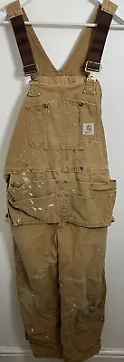 Carhartt  Vintage Mens Brown Carpenter /tool Belt Dungarees   W38 Inch /L28 Inch • £45