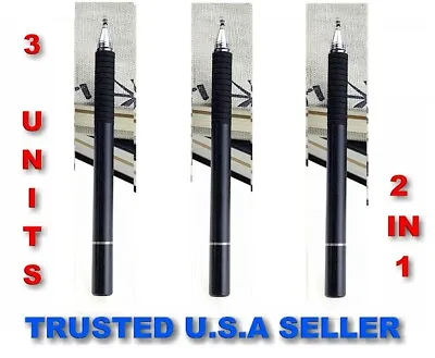 3x Stylus Pen 2 In 1 Fine Point & Mesh Tip For Touch Screen Tablet PC Smartphone • $14.99