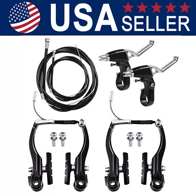 Complete Front And Rear Mountain Bike V Brake Set Inner And Outer Cables Caliper • $16.02