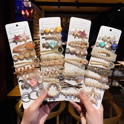 £4.29 • Buy Pearl Hair Clips Slide Bridal Hair Accessory Geometric Snap Hairpins Barrette UK