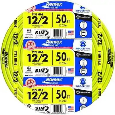 12/2 NM-B Non-Metallic Residential Indoor Wire Equivalent To ROMEX (50FT Cut) • $39