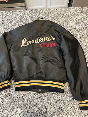 Rare Mario Lemieux’s Legion Satin Bomber Jacket S USA Penguins Fan Club 66 • $249.99