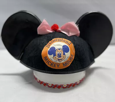 Vintage Disneyland Mini Mouse Ears Hat  Walt Disney Wool And Rayon Mickey • $24.95