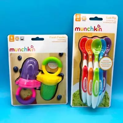 Lot Of 2 New Packs Of Munchkin Soft Tip Infant Spoons & Fresh Food Feeders Baby • $15.29