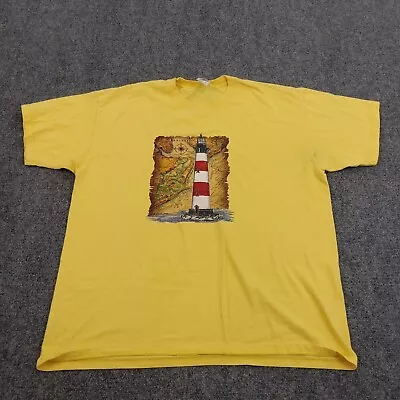 Vintage Charleston SC Shirt Mens Extra Large Yellow Lighthouse Short Sleeve • $16.99