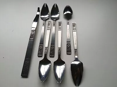 Vintage YAX 7 Piece Flatware Set Stainless Steel Japan • $15