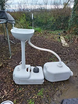 Portable Camping Sink Wash Hand Basin Stand & Waste Tank • £26