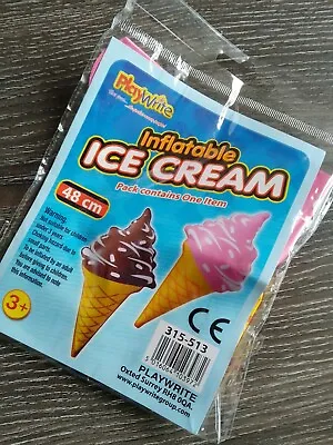 X1 Inflatable Ice Cream Cones Kids Toy Swimming Toys Beach Props = NEW FREE PP • £2.99