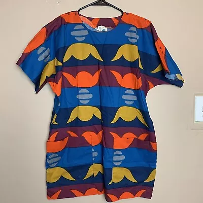 Marimekko Vintage 1976 Colorful Mini Dress With Pockets Sleeves Cut Sold As Is • $75
