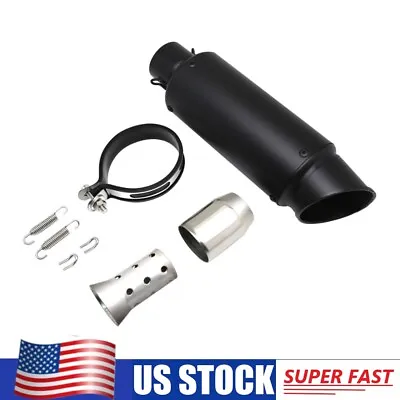 Gloss-Black 38-51mm Exhaust Muffler Pipe ATV UTV Scooter Dirt Quad Street Bikes • $39.99