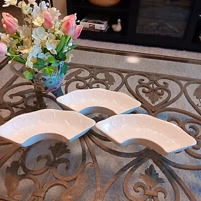 Vintage California Pottery Serving Dish Set Of 3 Retro Flower Pattern 259 Groovy • $13.95