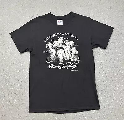 VINTAGE Beethoven Shirt Mens Medium Black Single Stitch Classical Music Mozart • $38.99