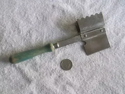 Vintage Kristee Metal Meat Tenderizer W/ Green Wood Handle 8.5  Long 3.25  Wide • $21.99