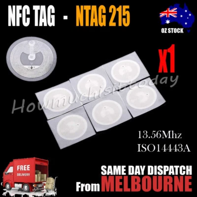 1x NFC TAG Sticker NTAG 215 Universal Label RFID Tag For TagMo NTAG215 Type2 • $6.53