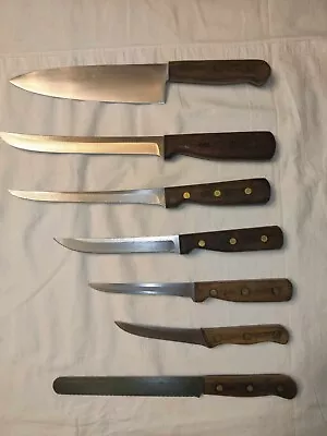 Lot Of 7 VTG Chicago Cutlery Knife Set 42s 62s Chef Butcher Boning Slicer Paring • $54.95