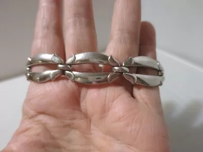 Monet Silver Tone Chunky Link Bracelet With Safety Chain • $16