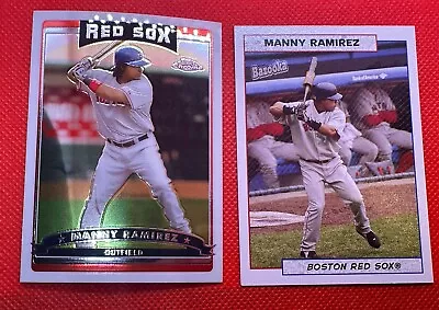 Manny Ramirez 2 Card Lot 2006 Topps Chrome #23 And Bazooka! #144 • $3.99