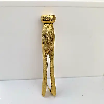 Florenza Jewelry Gold Toned Metal Clothespin Paperweight (3  L 2.4 Oz) RARE • $29