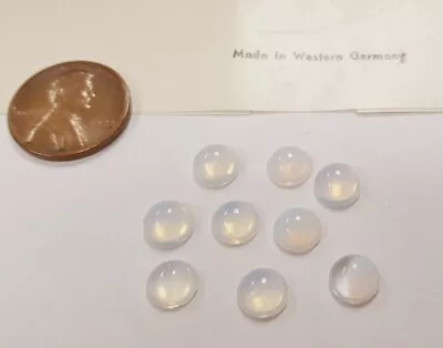 $2.24 • Buy 18 PIECES VINTAGE GERMAN GLASS WHITE OPAL 7mm. SMOOTH ROUND CABOCHONS 4536