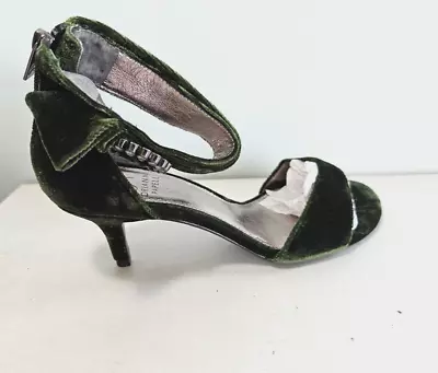 New PAPELL Women's Size 6 GREEN Ankle Strap Sandals Leather Sole Pump Heel Shoe • $3.99