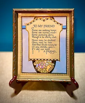 VTG  BUZZA MOTTO-Style FRIEND  Poem - Framed  20s-style Drawing • $22.99