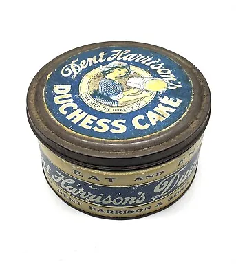 Vintage Antique Dent Harrison & Sons Duchess Cake Empty Tin Can Collectible R • $38