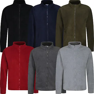£12.99 • Buy Mens Fleece Jacket Full Zip Up Polar Work Outdoor Warm Anti Pill Coat Top Pocket