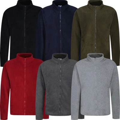 £12.99 • Buy Mens Fleece Jacket Full Zip Up Polar Work Outdoor Warm Anti Pill Coat Top Pocket