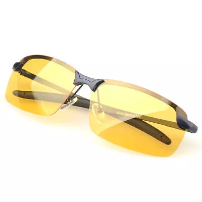 HD Polarized Anti Glare Yellow Men Day And Night Driving Glasses Sunglasses • $16.49