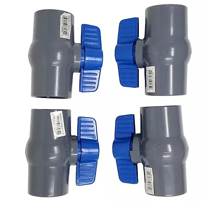 Lot Of 4 Nibco S-45CE-V MA062AC 1-1/2  Ball Valve Socket PVC Schedule 80 • $70.36