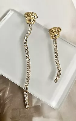 Versace Asymmetric Crystal Earrings. Authentic. Very Good Condition. • $95.98