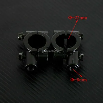 10pieces 7-8  22MM Handlebar Mirror Adaptor Clamp On Mount Brackets 8mm Thread • $6.21