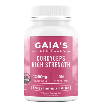Organic Cordyceps Mushroom | High Strength | 120 Vegan Capsules | 2 Month Supply • $24.99
