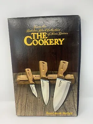 Vintage Regent Sheffield Butcher Block Knives 3 Piece Set With Wall Rack NEW • $34.95