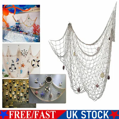 £8.29 • Buy New Nautical Fishing Net Seaside Wall Beach Party Sea Shells Home Garden Decor