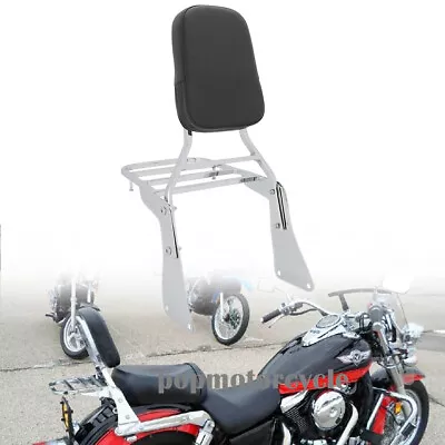 Chrome Backrest Sissy Bar W/Luggage Rack For Kawasaki Vulcan 1500 VN1500 Classic • $89.95