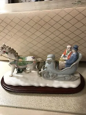 $5.50 • Buy Porcelain Victorian Horse Drawn Sleigh Ride Figurine Vtg Avon Collectible 2002