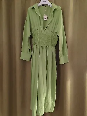 £22 • Buy Free People Monika Shirt Dress Ladies Size Medium Green 