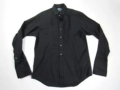 Vtg Polo Ralph Lauren Estate Formal Custom Fit Shirt L/S Sz L French Cuff Tuxedo • $34.99