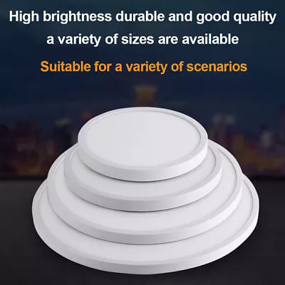 24W 28W 38W 48W Bright Round LED Ceiling Light Large Panel Down Lights Wall Lamp • £25.89