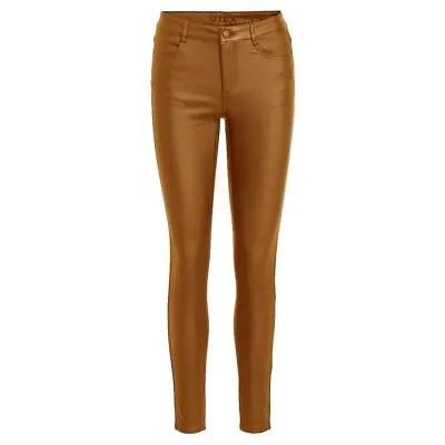 VILA Leather Look Skinny Jeans Extra Stretch • £17