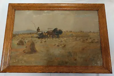 £99.99 • Buy CECIL ACKLAND HUNT BRITISH, 19TH CENTURY REAPING Oil On Board: 30x45cm Framed