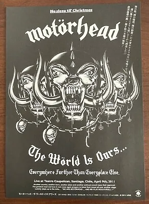 $0 Ship! MOTORHEAD Japan PROMO Flyer MINI Poster LEMMY The World Is Ours MOVIE • $19.95