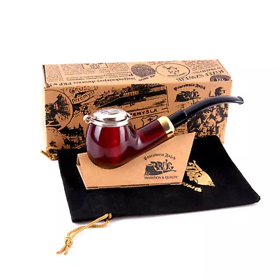 Mr Brog Workshop New Handmade Tobacco Pipe No 25 Kaiser Cherry Fajka Pear Wood • $22