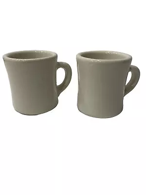 2 Victor Beige Mugs Vintage Heavy Diner Restaurant Ware Drinking Coffee Cups USA • $49.98