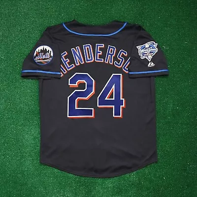 Rickey Henderson New York Mets 2000 World Series Alt Black Men's (S-3XL) Jersey • $139.99