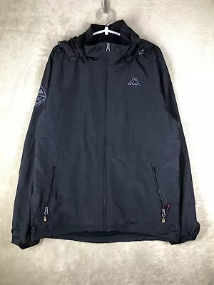 Kappa Windbreaker Zip Up Jackets Size XL Mens Black Logo Sports Activewear • $49