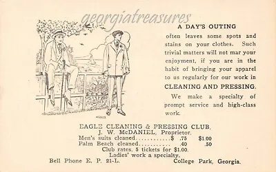 Ga~georgia~college Park~eagle Cleaning & Pressing Club~j.w. Mcdaniel Prop. • $29.99